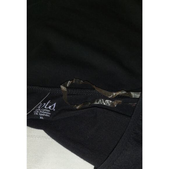 Vintage Y2K Dots Store Black Tshirt Top Basic Stretch NEW NWT Short Sleeves XL - Picture 12 of 12